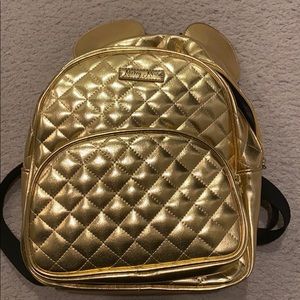 Gold Mickey Mouse Quilted Backpack